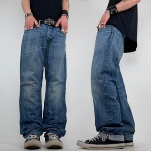 Vintage y2k baggy wide leg faded gap grunge selvedge archive jeans